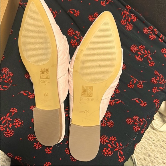 J Crew NWB New Pointy Toe Mule Loafer Twist Suede Blush Ivory 7.5 - Picture 5 of 6